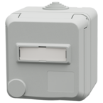 MENNEKES Väggmonterat uttag Cepex-design SCHUKO® med märkningsfält, ljusgrå 4573