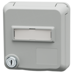 MENNEKES Cepex datauttag med lås och märkningsfält, vit aluminium 4626