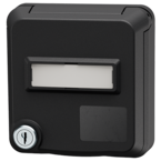 MENNEKES Cepex datauttag med lås och märkningsfält, kolsvart 4645