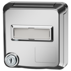 MENNEKES Cepex datauttag med lås och märkningsfält, vit aluminium 4626