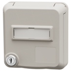 MENNEKES Cepex datauttag med lås och märkningsfält, rent vit 4644