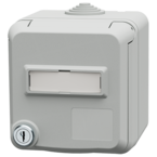 MENNEKES Väggmonterat uttag Cepex-design SCHUKO® med lås och märkningsfält, ljusgrå 4576