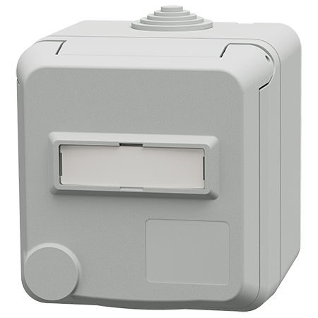 MENNEKES Väggmonterat uttag Cepex-design SCHUKO® med märkningsfält, ljusgrå 4573