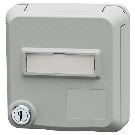 MENNEKES Cepex datauttag med lås och märkningsfält, vit aluminium 4626