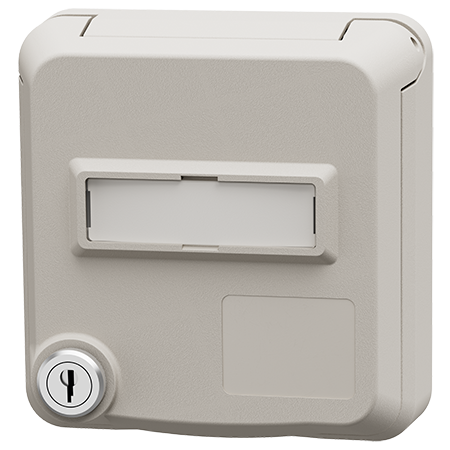 MENNEKES Cepex datauttag med lås och märkningsfält, rent vit 4644