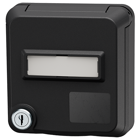 MENNEKES Cepex datauttag med lås och märkningsfält, kolsvart 4645