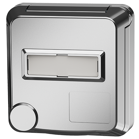 MENNEKES Panelmonterat uttag Cepex-design med märkningsfält, vit aluminium 4845ME